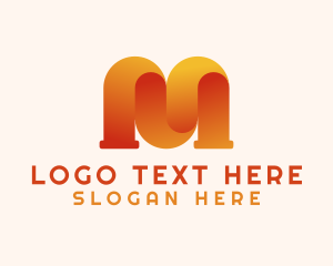 Orange - 3D Generic Letter M logo design