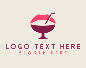 Lgbtiqa - Lip Cocktail Straw logo design