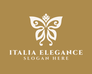 Elegant Butterfly Crown logo design