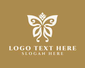 Bug - Elegant Butterfly Crown logo design