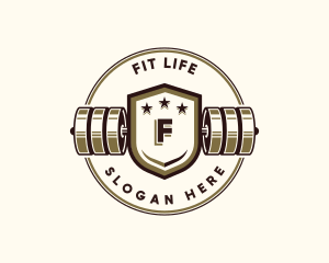 Gym Barbell Fitness logo design