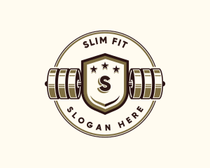 Gym Barbell Fitness logo design