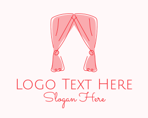 Window - Pink Curtain Drapes logo design