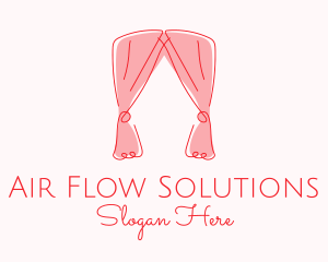 Pink Curtain Drapes logo design