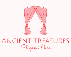 Pink Curtain Drapes logo design