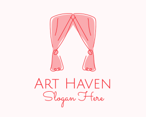 Pink Curtain Drapes logo design