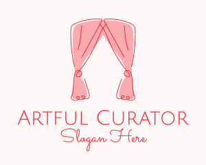 Pink Curtain Drapes logo design