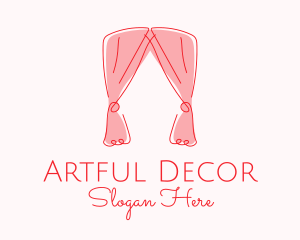 Pink Curtain Drapes logo design