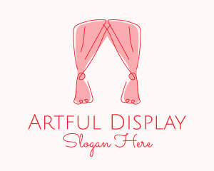 Pink Curtain Drapes logo design