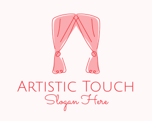 Pink Curtain Drapes logo design