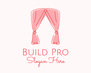 Pink Curtain Drapes logo design