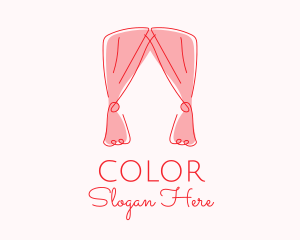 Window - Pink Curtain Drapes logo design