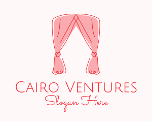 Pink Curtain Drapes logo design