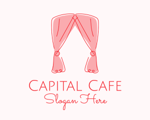 Pink Curtain Drapes logo design