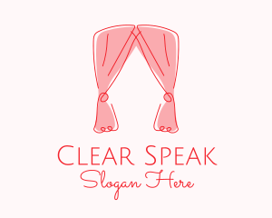 Pink Curtain Drapes logo design