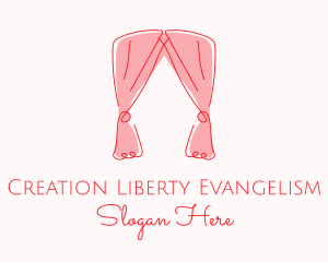 Pink Curtain Drapes logo design