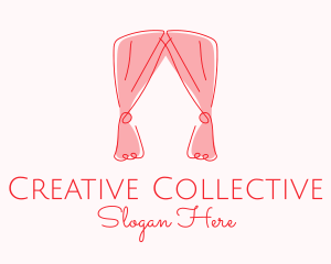 Pink Curtain Drapes logo design