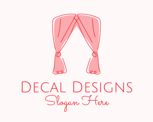 Pink Curtain Drapes logo design