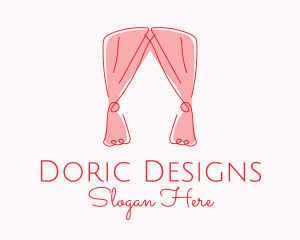 Pink Curtain Drapes logo design