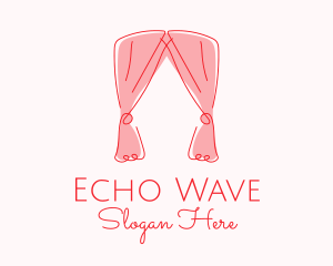 Pink Curtain Drapes logo design