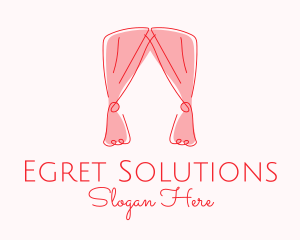 Pink Curtain Drapes logo design