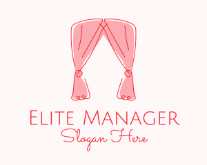 Pink Curtain Drapes logo design