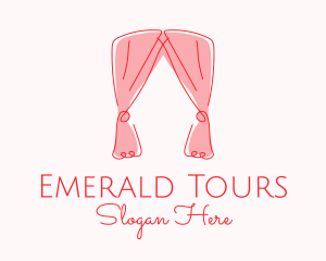 Pink Curtain Drapes logo design