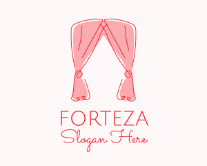 Pink Curtain Drapes logo design