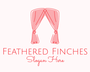 Pink Curtain Drapes logo design