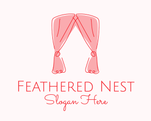 Pink Curtain Drapes logo design