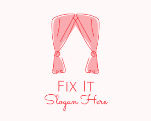 Pink Curtain Drapes logo design