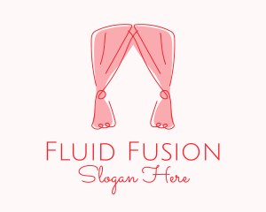 Pink Curtain Drapes logo design