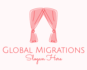 Pink Curtain Drapes logo design