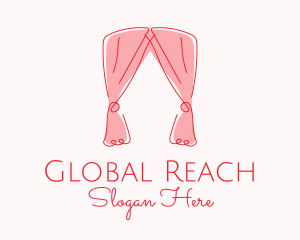 Pink Curtain Drapes logo design