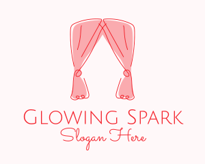 Pink Curtain Drapes logo design