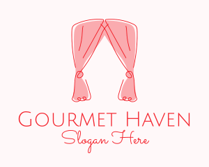 Pink Curtain Drapes logo design