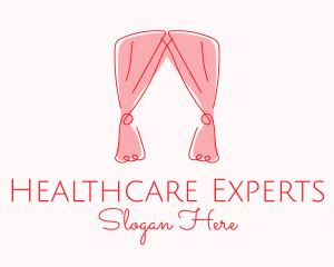 Pink Curtain Drapes logo design