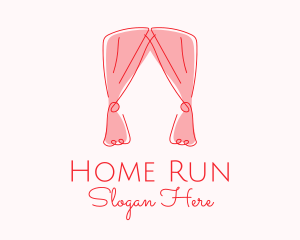 Pink Curtain Drapes logo design