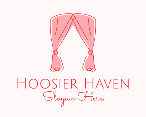 Pink Curtain Drapes logo design