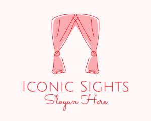 Pink Curtain Drapes logo design