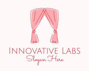 Pink Curtain Drapes logo design