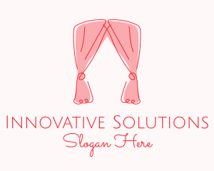 Pink Curtain Drapes logo design