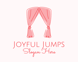 Pink Curtain Drapes logo design