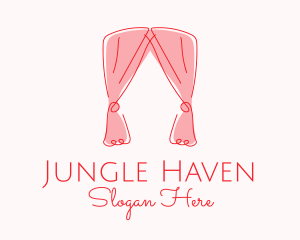 Pink Curtain Drapes logo design