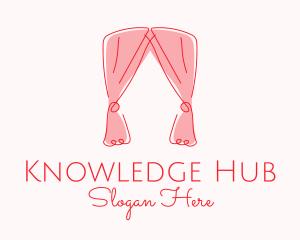 Interior Designer - Pink Curtain Drapes logo design