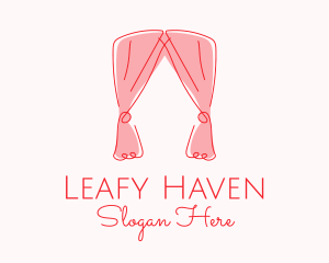 Pink Curtain Drapes logo design