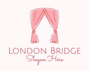 Pink Curtain Drapes logo design