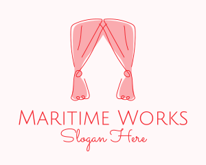 Pink Curtain Drapes logo design