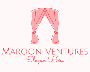 Pink Curtain Drapes logo design