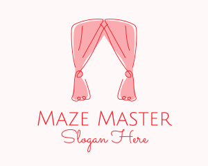 Pink Curtain Drapes logo design